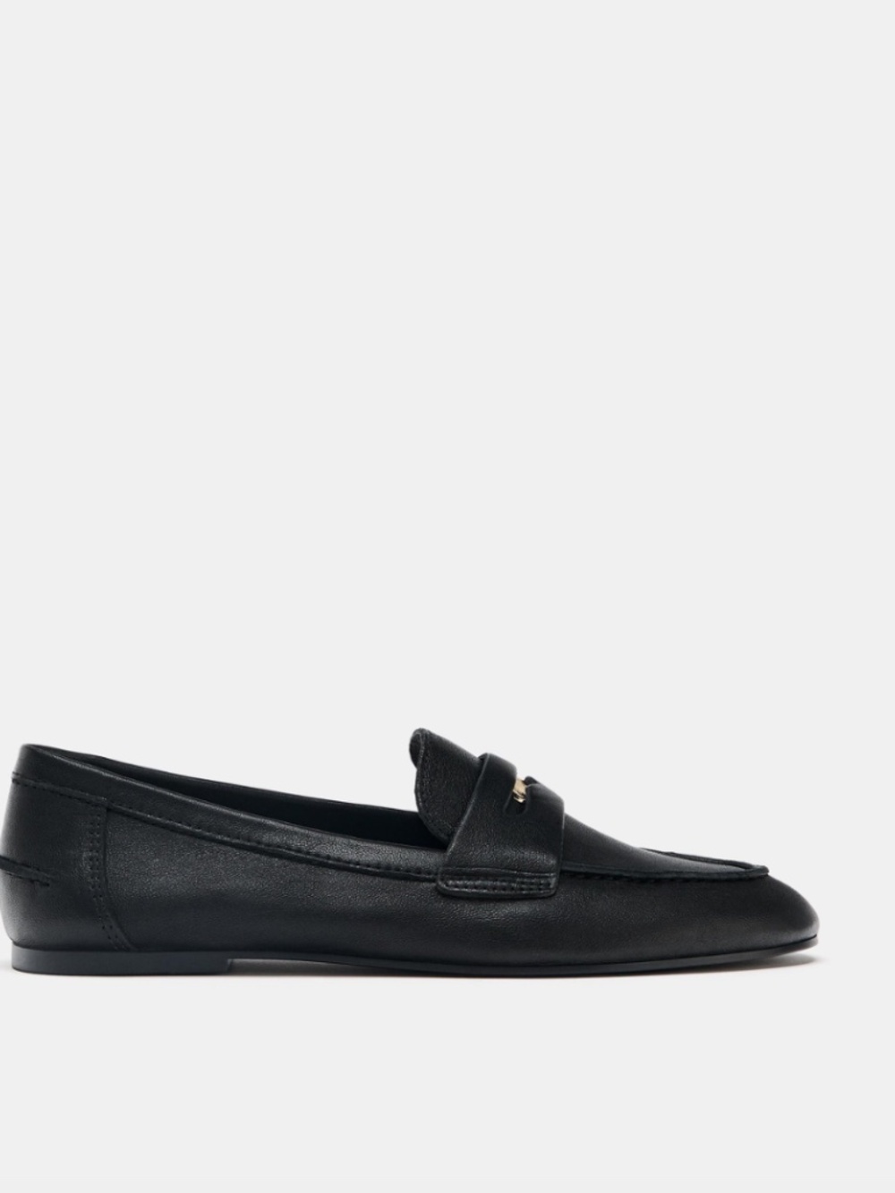 ❤️ Zara penny loafer genuine leather black flats - Picture 2 of 8